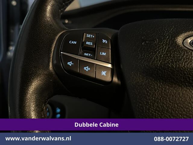Ford TRANSIT CUSTOM 2.0 TDCI 131pk L2H1 Dubbele Cabine Euro6 Airco | 6-zits | Camera | LED | 2800kg Trekhaak | LM Velgen | Cruisecontrol, Android Auto, Verwarmde Voorruit, Parkeersensoren, Bijrijdersbank