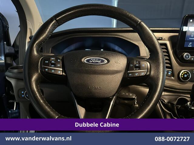 Ford TRANSIT CUSTOM 2.0 TDCI 131pk L2H1 Dubbele Cabine Euro6 Airco | 6-zits | Camera | LED | 2800kg Trekhaak | LM Velgen | Cruisecontrol, Android Auto, Verwarmde Voorruit, Parkeersensoren, Bijrijdersbank