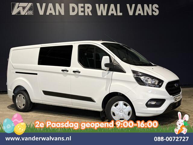 Ford TRANSIT CUSTOM 2.0 TDCI 130pk L2H1 Dubbele Cabine Euro6 Airco | 6-Zits | LED | Cruisecontrol | Trekhaak Parkeersensoren, Verwarmde voorruit