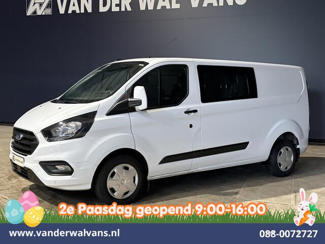 Ford TRANSIT CUSTOM 2.0 TDCI 130pk L2H1 Dubbele Cabine Euro6 Airco | 6-Zits | LED | Cruisecontrol | Trekhaak Parkeersensoren, Verwarmde voorruit