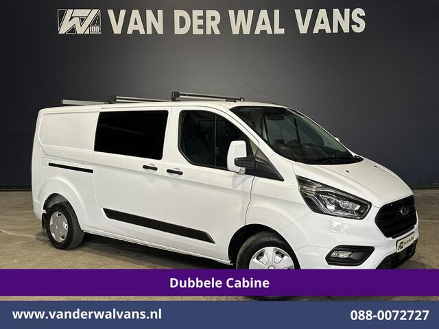 Ford TRANSIT CUSTOM 2.0 TDCI 131pk L2H1 Dubbele Cabine Euro6 Airco | 5-Zits | Navigatie | Cruisecontrol | LED | 2800kg Trekhaak Stoelverwarming, Parkeersensoren, Achterklep