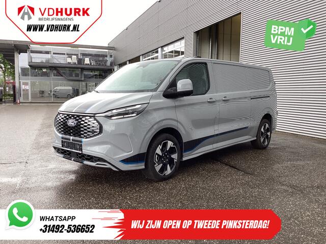 Ford TRANSIT CUSTOM E-Transit Sport L2 330km WLTP LED/ 2x Schuifdeur/ Adapt.Cruise/ Elek.Stoel/ Standkachel/ Stoelverw./ Carplay/ Navi/ Camera/ Climate/ 19" LMV