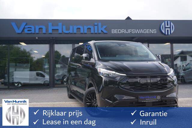 Ford TRANSIT CUSTOM 320L 2.5 PHEV 233PK Dubbel Cabine JWR BLACK PRIJS INCL. BPM !! 13" Navi, Adap. Cruise, Camera, 19" LM, Trekhaak!! NR. HYBDCB