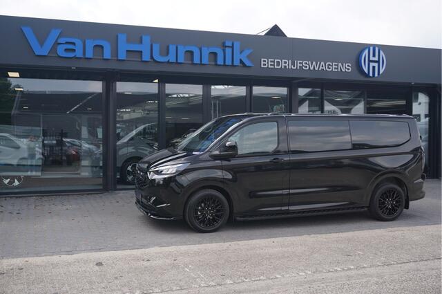 Ford TRANSIT CUSTOM 320L 2.5 PHEV 233PK Dubbel Cabine JWR BLACK PRIJS INCL. BPM !! 13" Navi, Adap. Cruise, Camera, 19" LM, Trekhaak!! NR. HYBDCB