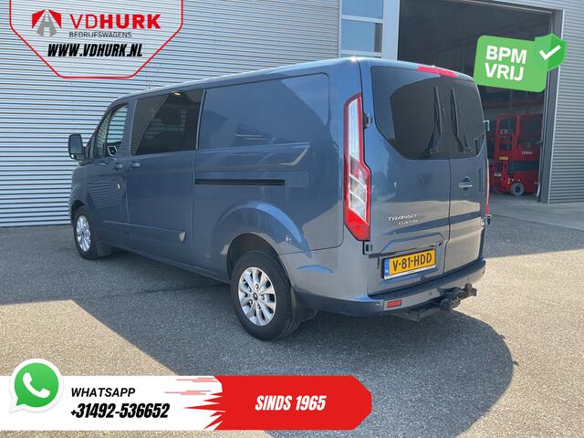 Ford TRANSIT CUSTOM 2.0 TDCI 170 pk Aut. DC Dubbel Cabine 2xSchuifdeur/ Carplay/ Stoelverw./ Navi/ Airco/ Camera/ Cruise/ 16"LMV/ PDC/ Trekhaak