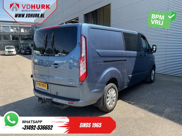 Ford TRANSIT CUSTOM 2.0 TDCI 170 pk Aut. DC Dubbel Cabine 2xSchuifdeur/ Carplay/ Stoelverw./ Navi/ Airco/ Camera/ Cruise/ 16"LMV/ PDC/ Trekhaak