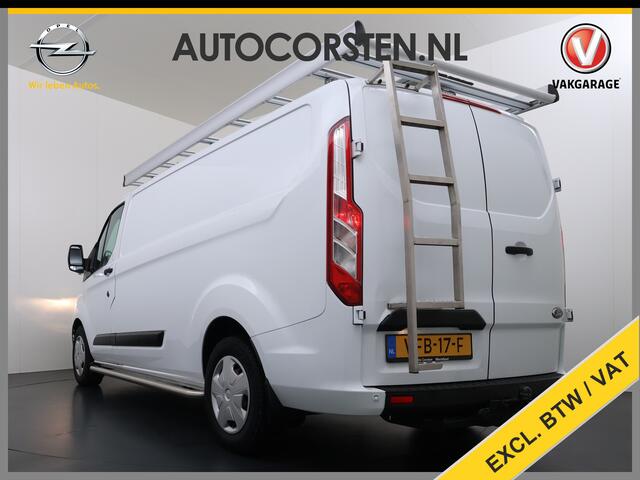 Ford TRANSIT CUSTOM 340 2.0TDCI 130PK L2H1 Sortimo Inperiaal+Ladder Trekhaak Cruise Control Airco Stoelverwarming Pdc Trend Betonplex Vloer Wandbetimmering Inbouwkasten Led