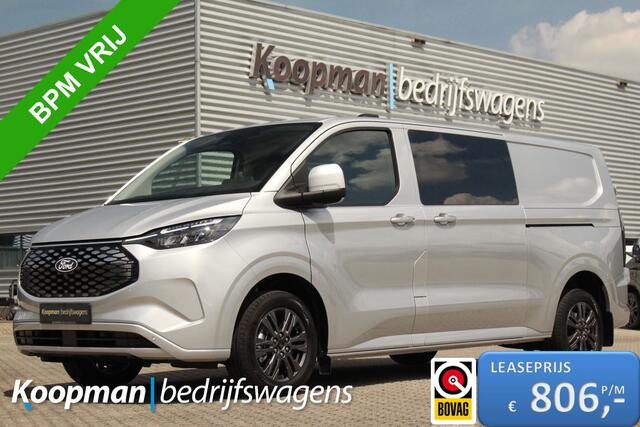 Ford TRANSIT CUSTOM E-Transit 320 L2H1 Limited DC | 71 kWh | Stoel + Stuurverwarming | Camera | Carplay/Android | Cruise | Lease 806,- p/m