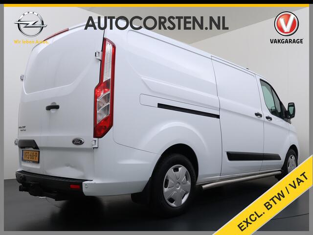 Ford TRANSIT CUSTOM 320 2.0TDCI 130PK L2H1 Camera Trekhaak Stoelverwarming Euro 6 Airco Navi Cruise Control Bluetooth Pdc Trend Sidebars Betonplex Vloer Wandbetimmering Inbouwkasten 2.800KG Trekgewicht Origineel Nederlandse Bus