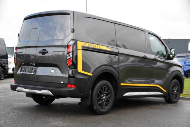 Ford TRANSIT CUSTOM 320 2.0 TDCI L1H1 Trail AWD 4x4 Camera, Cruise, Carplay, B&O, 170pk, LED, Stuurverwarming, Leder, Stoelverwarming, Automaat, Sensoren, Uniek!