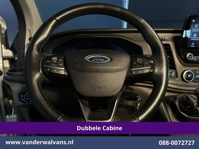 Ford TRANSIT CUSTOM 2.0 TDCI 131pk L2H1 Dubbele Cabine Euro6 Airco | 5-Zits | Camera | Apple Carplay | LED | 2800kg Trekhaak Android Auto, Cruisecontrol, Parkeersensoren, Stoelverwarming, Verwarmde voorruit, Dakdragers