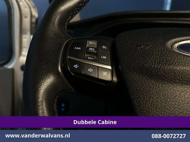 Ford TRANSIT CUSTOM 2.0 TDCI 131pk L2H1 Dubbele Cabine Euro6 Airco | 5-Zits | Camera | Apple Carplay | LED | 2800kg Trekhaak Android Auto, Cruisecontrol, Parkeersensoren, Stoelverwarming, Verwarmde voorruit, Dakdragers