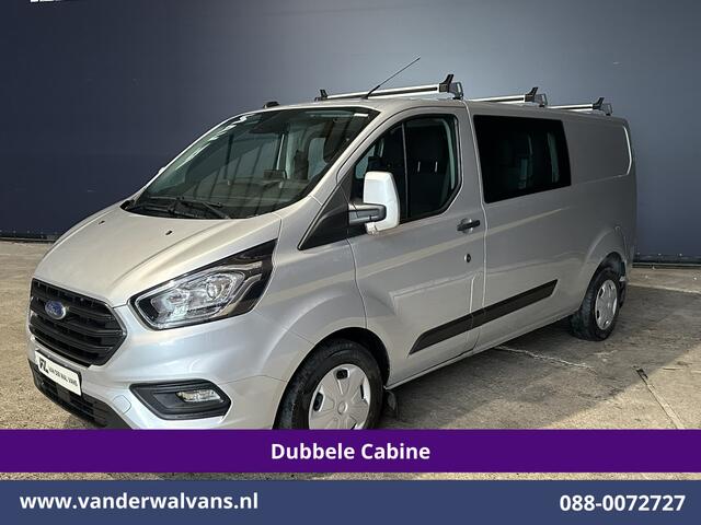Ford TRANSIT CUSTOM 2.0 TDCI 131pk L2H1 Dubbele Cabine Euro6 Airco | 5-Zits | Camera | Apple Carplay | LED | 2800kg Trekhaak Android Auto, Cruisecontrol, Parkeersensoren, Stoelverwarming, Verwarmde voorruit, Dakdragers