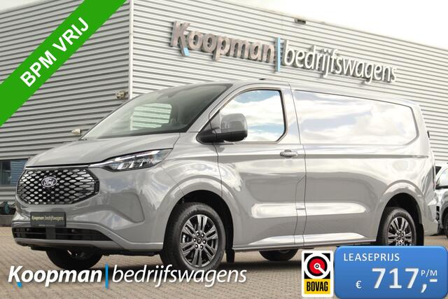 Ford TRANSIT CUSTOM E-Transit 320 L1H1 Limited | 71kWh | 160kW/218pk | Trekgewicht 2300kg | Camera | Carplay/Android | Cruise | Lease 717,- p/m