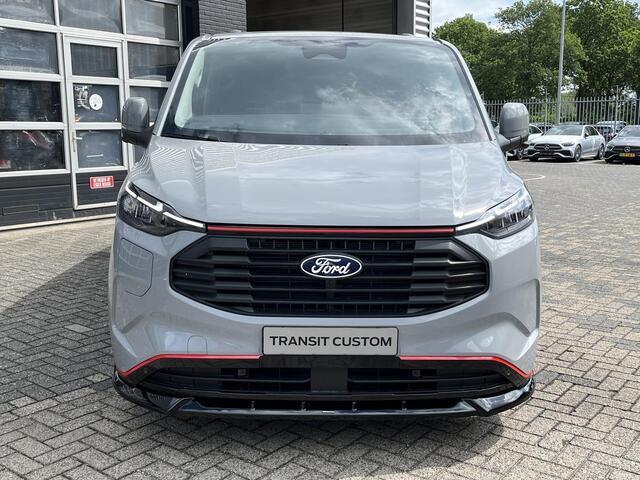 Ford TRANSIT CUSTOM 320 2.5 PHEV L2H1 Grey Platinum Dubbele Cabine 233pk Aut / 5 Pers. / 2250kg Trekgewicht / 1100kg Laadvermogen / Vol. Leder / Glaslookpanelen / Privacy Glass / Adapt. Cruise control!