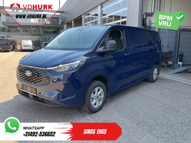 Ford TRANSIT CUSTOM E-Transit L2 71 Kwh 370 km WLTP Garantie t/m 06-'29/ LED/ Snellader/ Standkachel/ Stoelverw./ Stuurverw./ Carplay/ Camera/ PDC/ Climate/ Cruise/ 16"LMV
