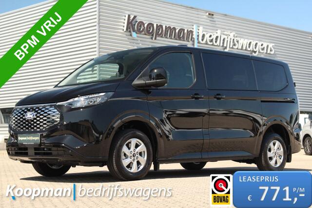 Ford TRANSIT CUSTOM E-Transit 320 L1H1 Kombi | 9 persoons | Limited | 71kWh | 100kW/136pk | Trekgewicht 2300kg | Camera | Carplay/Android | Cruise | Lease 771,- p/m