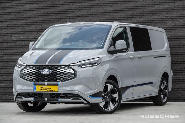 Ford TRANSIT CUSTOM E-Transit L2H1 218Pk Aut. | Dubbele Cabine | 5-Persoons | Elektrisch | Sport 320 | 360° Camera | 19''