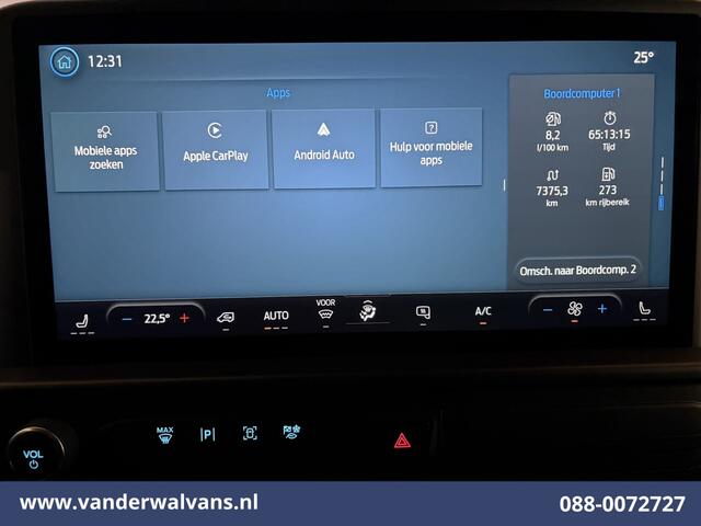 Ford TRANSIT CUSTOM 2.0 TDCI 136pk L1H1 Euro6 Airco | Camera | Navigatie | LED | Apple Carplay | Adaptieve Cruisecontrol Android Auto, Verwarmde voorruit, Stoelverwarming, Parkeersensoren, Bijrijdersbank, 2590kg trekvermogen