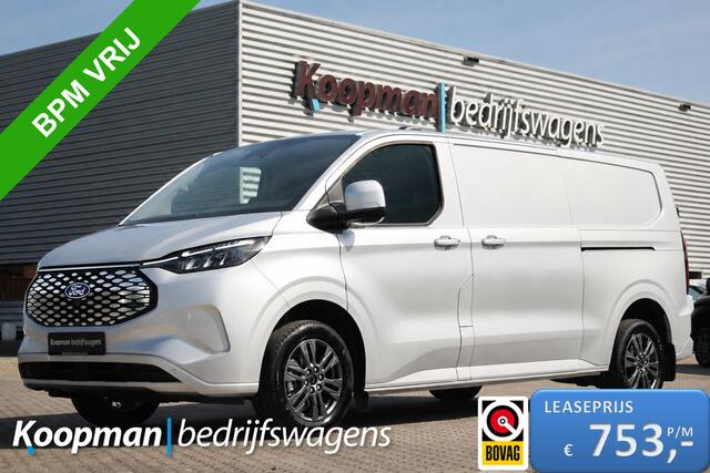 Ford TRANSIT CUSTOM E-Transit 340 L2H1 Limited | 71 kWh | 160kW/218pk | L+R Schuifdeur | Driver Assist | 360gr Camera | Pro Power | Adaptive Cruise | Lease 753,- p/m