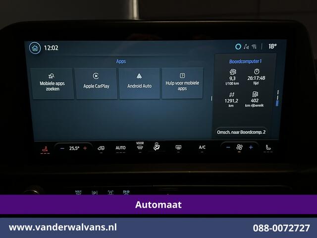 Ford TRANSIT CUSTOM 2.0 TDCI 170pk Automaat L2H1 Euro6 Airco | Camera | Apple Carplay | LED | Cruisecontrol Android Auto, Verwarmde voorruit, Stoelverwarming, Parkeersensoren, Bijrijdersbank