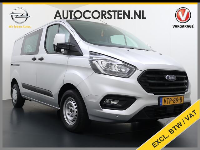 Ford TRANSIT CUSTOM 280 2.0TDCI 130PK Euro 6 L1H1 3-Persoons Navi Airco Cruise Control Bluetooth DAB Pdc Trend Betonplex Vloer Wandbetimmering Schuifdeur+Raam Achterdeuren+Ramen 1e Eigenaar
