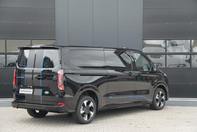 Ford TRANSIT CUSTOM E-Transit 340 L2H1 Sport 71 kWh 218pk - 2x Schuif - ACC - B&O - Navi - Stoel/Stuurverwarming - 360 Camera - Trekhaak - Rijklaar