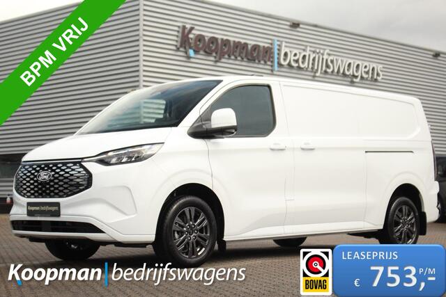 Ford TRANSIT CUSTOM E-Transit 340 L2H1 Limited | 71 kWh | 160kW/218pk | Leder | L+R Schuifdeur | Pro Power | Driver Assist | 360° Camera | Adap. Cruise | Lease 753,- p/m