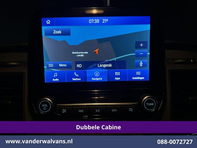 Ford TRANSIT CUSTOM 2.0 TDCI 131pk Automaat L2H1 Dubbele Cabine Euro6 6-Zits | Airco | Camera | Navigatie | LED | Apple Carplay Adaptieve Cruisecontrol, Android Auto, Trekhaak, Verwarmde Voorruit, Parkeersensoren, Bijrijdersbank, Achterklep