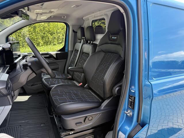 Ford TRANSIT CUSTOM E-Transit MS-RT 285 PK FULL ELECTRIC SPORT / L1H1 / DIGITAL AQUA BLUE METALLIC / REAR VIEUW / B&O SOUND SYSTEM / 19 INCH / LED / CAMERA