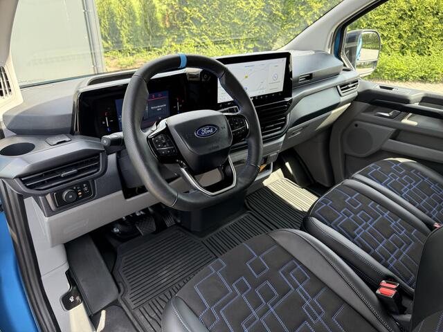 Ford TRANSIT CUSTOM E-Transit MS-RT 285 PK FULL ELECTRIC SPORT / L1H1 / DIGITAL AQUA BLUE METALLIC / REAR VIEUW / B&O SOUND SYSTEM / 19 INCH / LED / CAMERA