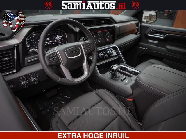GMC SIERRA DENALI 6.2 V8 426PK | HUD | ALLE OPTIES | HEAD-UP | LANE ASSIST | 360 CAMERA | VIRTUAL COCKPIT | BLACK LEDER | DUBBELE CABINE | 5 PERSOONS | PICK UP | Voorraad Nr 2561 - 4234