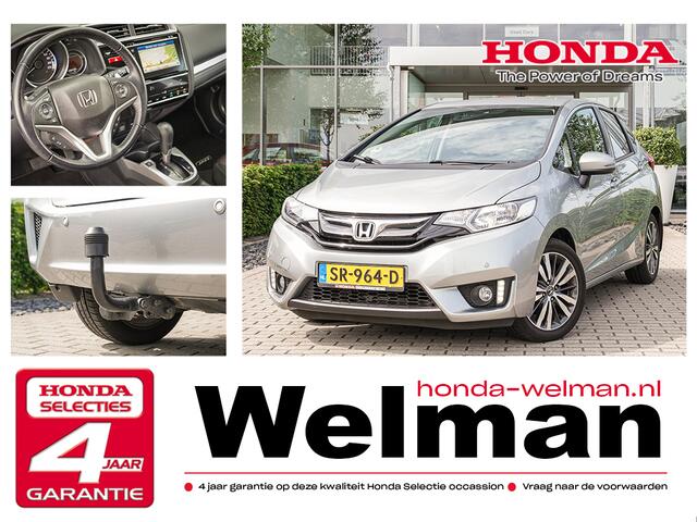 Honda JAZZ 1.3i V-TEC ELEGANCE - AUTOMAAT - NAVIGATIE - SPOILER - TREKHAAK -SPATLAPPEN