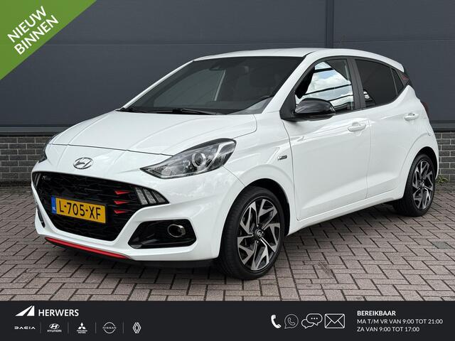 Hyundai I 10 1.0 T-GDI N Line 5-zits 100PK / Eerste Eigenaar / Dealer Onderhouden / Navigatie / Stuur+Stoel Verwarming / 16'LM Velgen / Achteruitrij Camera / Cruise / nederlandse auto