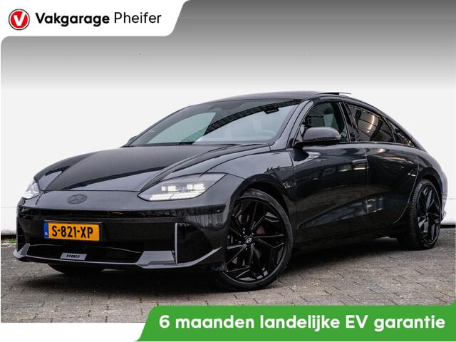 Hyundai IONIQ 6 First Edition AWD 77.4 kWh Schuifdak/ Camera/ Stoel-stuurverwarming/ Navigatie/ Carplay/ Memory/ 20" Lmv