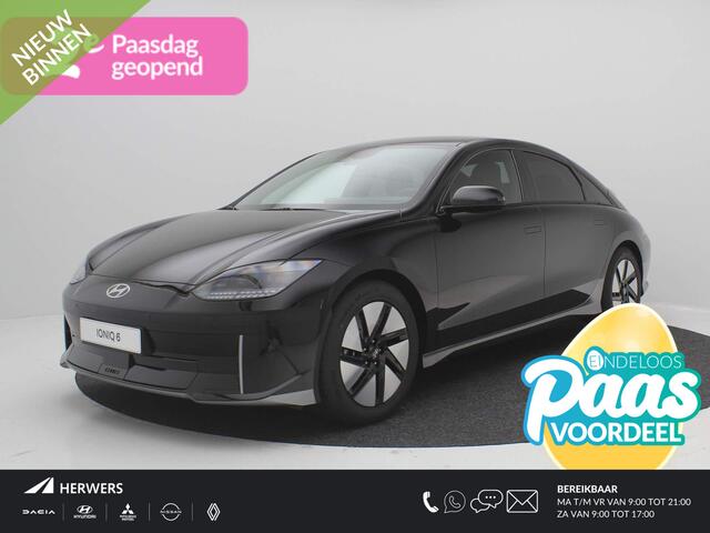 Hyundai IONIQ 6 Connect 77.4 kWh / Rijklaarprijs ¤39.790,- / ¤16.500,- korting / 614 km bereik WLTP / Navigatie met Apple carplay & Android auto / Elektrische stoelen /