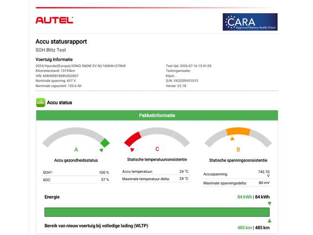 Hyundai IONIQ 5 N AWD 84 kWh / SOH 100% / Fabrieksgarantie tot 02-2030 / All season banden / CCS snelladen / WLTP bereik 448 km bereik stad 589 km / Stuur- Stoel & Achterbank verwarming / Warmtepomp / Elektrische achterklep / Stoelventilatie / Bose Audio Systeem / Rond