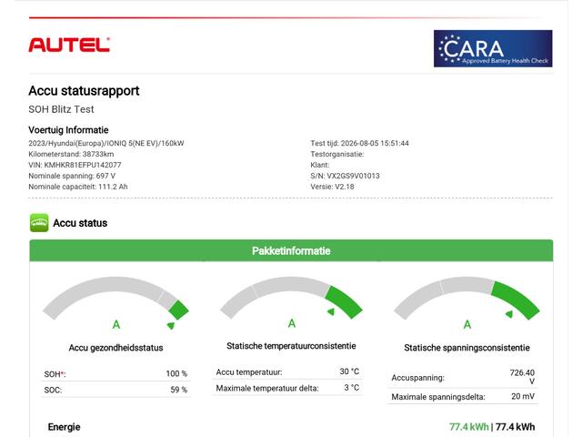Hyundai IONIQ 5 Lounge 77.4 kWh / SOH 100% / Fabrieksgarantie tot 12-2027 / Dealer onderhouden / Trekhaak afneembaar / CCS snelladen / Warmtepomp / Head Up Display / Rondomzicht camera / Trekgewicht 1600 kg / Stuur- Stoel & Achterbank verwarming / Elektrische achterkle