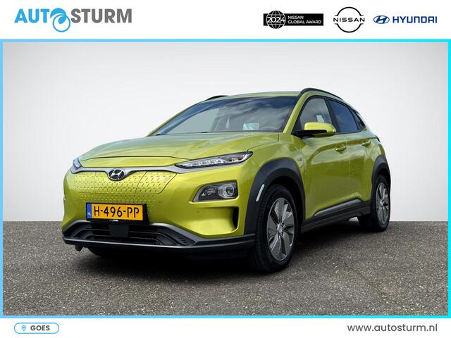 Hyundai Kona EV Premium 64 kWh 3-Fase Lader | Navigatie | Stoelventilatie + -verwarming | Head-Up Display | Leder | Adapt. Cruise Control | Rijklaarprijs!