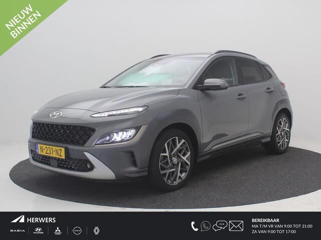 Hyundai Kona 1.6 GDI HEV Premium / Dealeronderhouden / 1ste Eigenaar / Trekhaak / 1300 kg Trekgewicht / Stoel en Stuurverwarming / Apple Carplay / Navigatie / HUD Display / NL Auto /