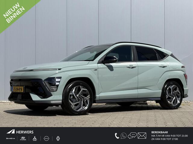 Hyundai Kona 1.6 GDI HEV N Line Sky / Trekhaak met afneembare kogel 1300 kg geremd / Schuif-/kanteldak / Stoel verwarming/verkoeling voor / Stoelverwarming achter / Apple Carplay/Android Auto /