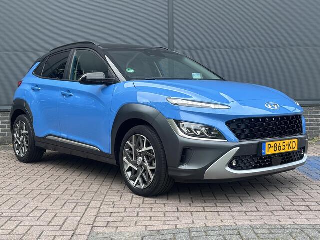 Hyundai Kona 1.6 GDI HEV Premium / Navigatie / Apple Carplay & Android Auto / Lederen Bekleding / Stuur & Stoelverwarming / Stoelventilatie / Elektrisch Verstelbare Stoelen / LED lampen / Parkersensoren Rondom / HUD /