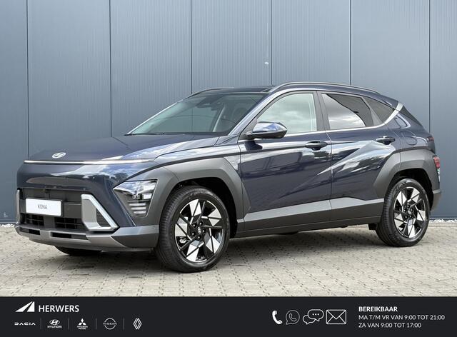 Hyundai Kona 1.6 GDI HEV Premium Sky / ¤ 4.500,- voorraad voordeel / Prijs is rijklaar / Schuif/Kanteldak / Voorstoel verkoeling en verwarming / Achterbank verwarming / Apple Carplay/Android Auto / Airco / Ledere bekleding /