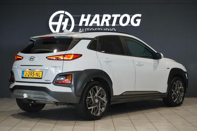 Hyundai Kona 1.6 GDI HEV Premium * DEALDER ONDERHOUDEN * + KEYLESS / LEDER / STOELVENTILATIE / CAMERA / HUD
