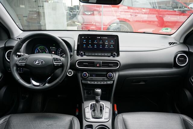 Hyundai Kona 1.6 GDI HEV Premium * DEALDER ONDERHOUDEN * + KEYLESS / LEDER / STOELVENTILATIE / CAMERA / HUD