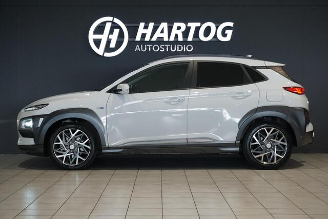 Hyundai Kona 1.6 GDI HEV Premium * DEALDER ONDERHOUDEN * + KEYLESS / LEDER / STOELVENTILATIE / CAMERA / HUD