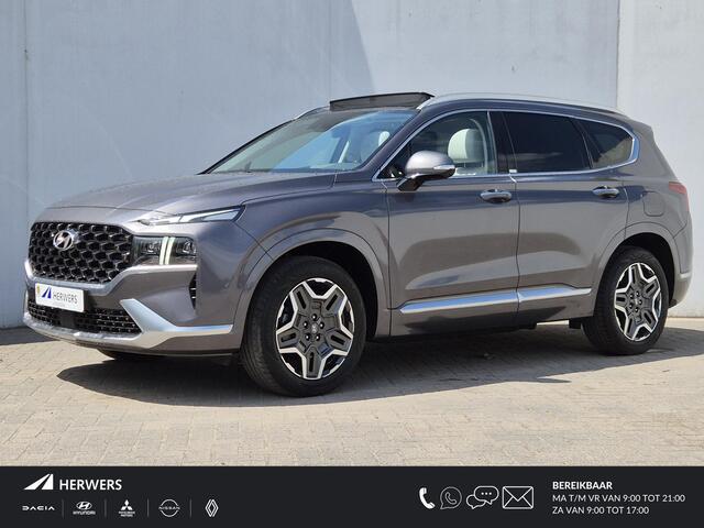 Hyundai SANTA FE 1.6 T-GDI HEV 230pk Premium Plus Sky Automaat / 1650kg trekgewicht/ HUD / Glazen schuif- en kanteldak / Rondomzicht camera / Stuur- en Stoelverwarming / Adaptief cruise control / Stoelventilatie /