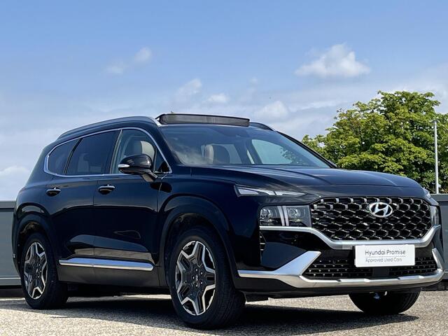Hyundai SANTA FE 1.6 T-GDI PHEV Premium Plus Sky 7p. | Lederen bekleding incl memory| Schuifkanteldak | Vierwielaandrijving | 7-persoons | Stoelventilatie & verwarming voor & achter | Adaptieve cruisecontrol |