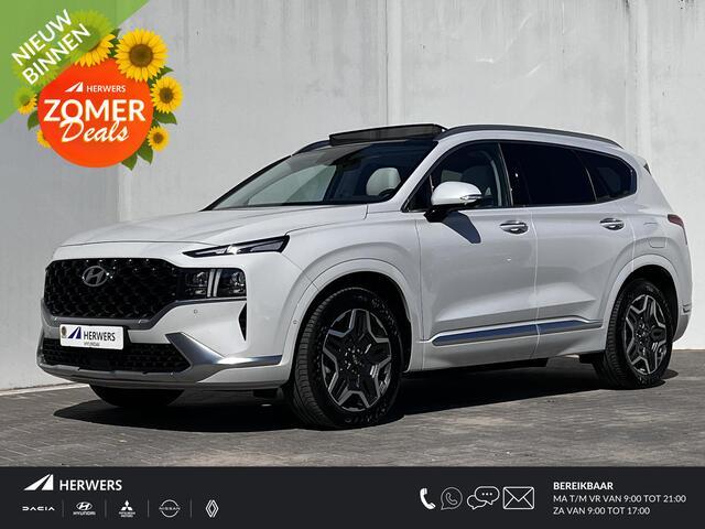 Hyundai SANTA FE 1.6 T-GDI PHEV Premium Plus Sky Automaat / Dealer onderhouden / Panorama-schuifdak / 1.350 kg afneembare trekhaak / HUD / Camera 360° / EAER bereik 58 / 69 km /