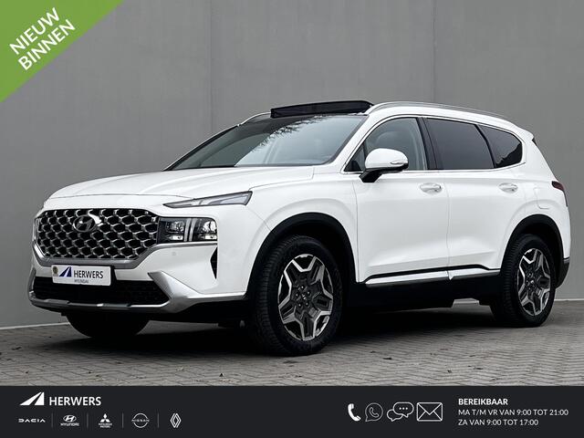 Hyundai SANTA FE 1.6 T-GDI PHEV 265pk Premium Sky 7 P. Automaat / Fabr. garantie tot 09-2027 ** / Zeven persoons / 1.350 kg trekgewicht / EAER 58 km / Schuifdak / Leder / HUD / Navi / Apple Carplay Android / 18" LM wielen /